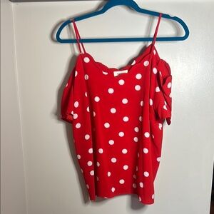 Red Polka Dot Women's Top